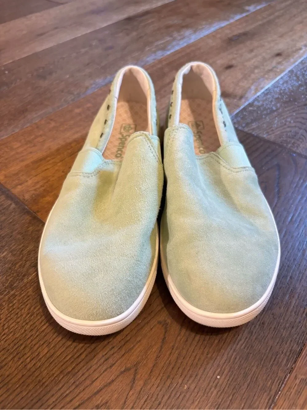 Spenco green Santa Barbara slip on sneaker 8.5 orthotic comfort